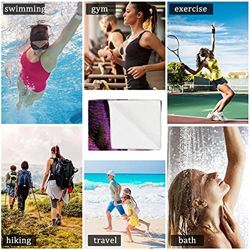 Toalhas de ginástica de lavanda Fieldfitness para homens e mulheres toalhas de praia 2-pacote de 2 pacote de secagem rápida Microfiber esportes SULHE