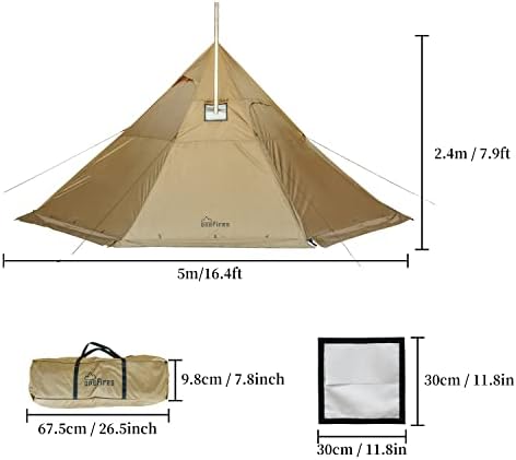 Tentada quente de bombeiros com fogão Jack de 4-8 pessoas tenda grande de tenda para acampar em família