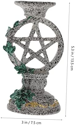 ABAODAM 4PCS Pentagrama Ornament Resin Candlestick Stone Base Stand Stand Stand Stand Base Sphere Stands para exibição