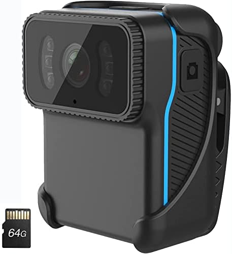 1080p Wi -Fi Body Wast -Wastidy com gravação de áudio e vídeo, came corporal impermeável à prova d'água com visão noturna, mini -câmera de vídeo corporal gravador de vídeo para aplicação da lei/guarda de segurança, cartão 64g incluído