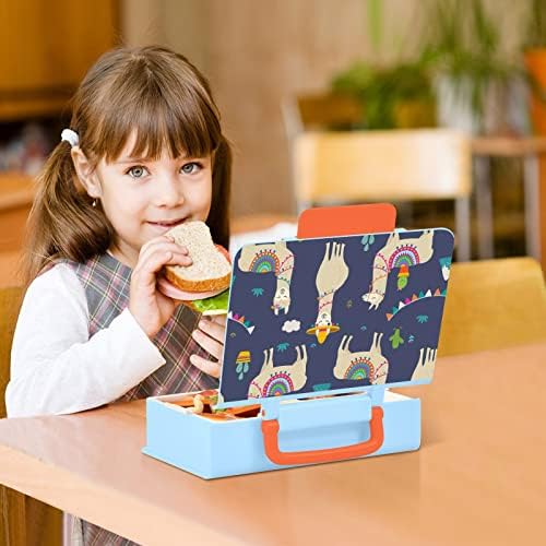 Susiyo Cactus Pattern Blue Bento Box Lunch Boites Recipientes com 3 compartimentos para adultos e adolescentes