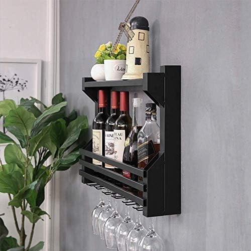 Neochy Industrial Style Wine rack rack de parede rack de garrafa de metal de cozinha barra de prateleira de parede de prateleira