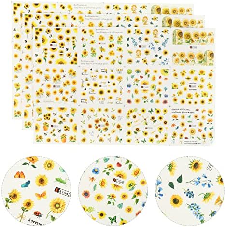 3heets adesivo de verão Design de garotas Autolistas, adesivos Decalques Flores de unhas Decalques de salão Decalques