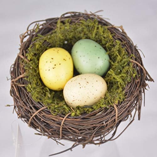 Ninho artificial de ninho artificial de ninho de ninho artesanal curado com ovo com ninho de pássaro decorativo para disparar adereços