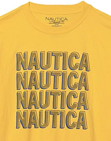 Camiseta de Crepinha Gráfica de Manga Curta dos Meninos Nautica
