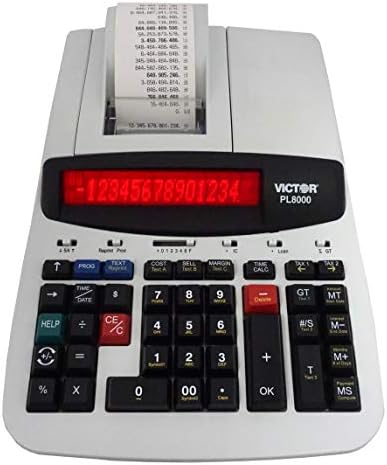 Victor Technology PL8000 Calculadora de impressão térmica, lógica rápida, chave de ajuda, 8,0 linhas por segundo…