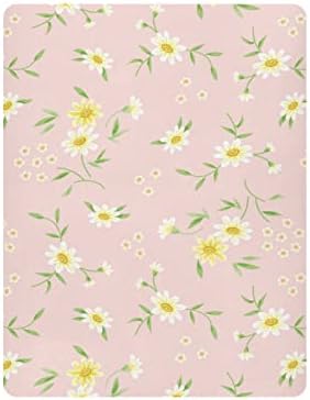 Alaza Tiny Daisy Flor Floral Floral Folhas de Berço Coloque Bassinet Sheet Para meninos bebês crianças criança, tamanho