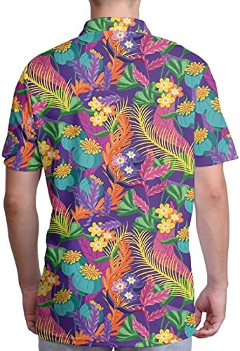 Febre, camisa de golfe masculina louca, camisa casual tropical, camisas de golfe havaianas para homens, camisas de pólo de golfe engraçadas