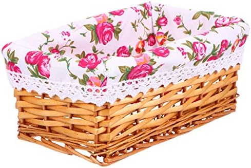 Cesta de cesta de hemóton cesto de cesta de margem de marinheiro com revestimento de tecido floral Dedsktop Sundries Sundries
