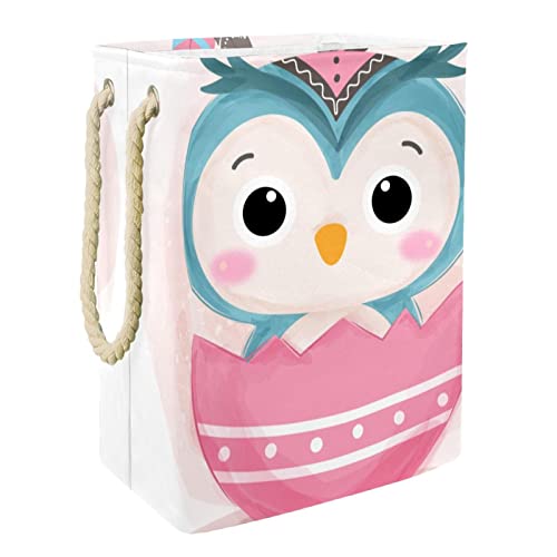 Caixa de armazenamento de brinquedos Adorável Owl Kids Recipiente de armazenamento dobrável para berçário, organização doméstica de armário de jogos, grande 19.3x11.8x15.9 em