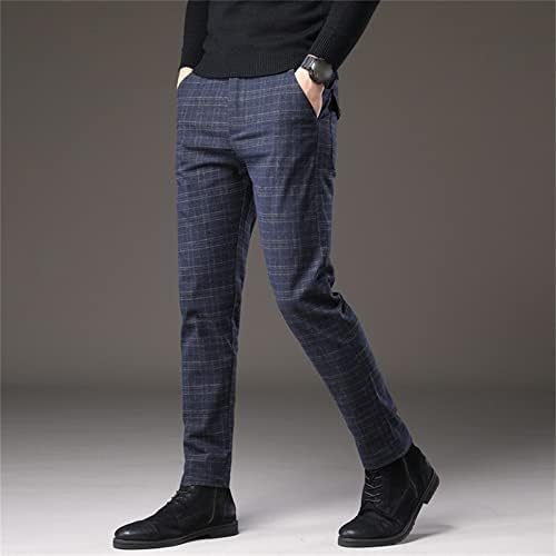Linear Linen Stretch Comfort Pant Straight Straight Posid Suit de calça de calça de calça leve e leves listrados