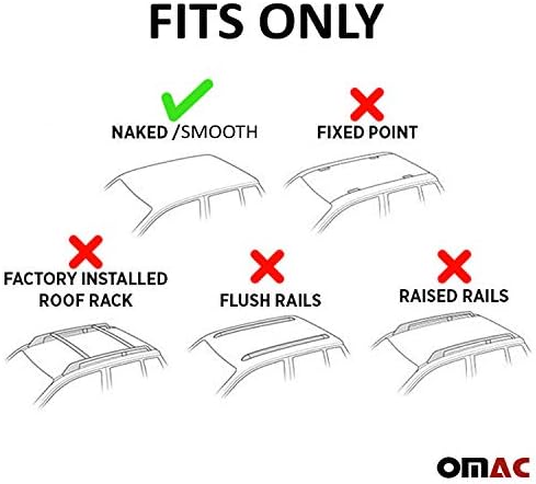 Barras cruzadas de rack de telhado OMAC se encaixa no Ford Flex 2013 a 2019, carros de telhado liso portadoras de bagagem, trava,