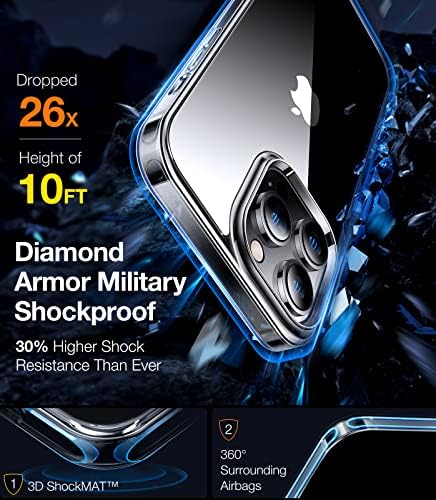 Torras Diamond Clear projetado para iPhone 14 Pro Ultra-Thin Clear Case & Magnetic projetado para iPhone 14 Pro Case