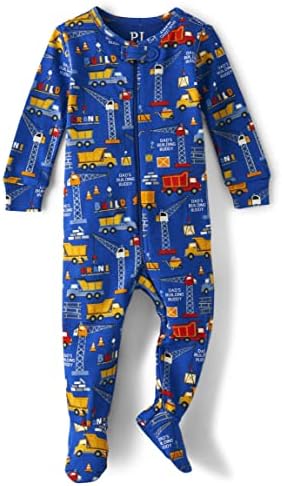 A casa infantil bebê criança menino de manga comprida algodão zip-da frente de um pedaço de pijama com pés