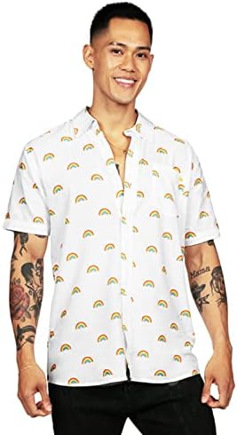 Camisas de orgulho dos elfos gobados - Button Button Down camisetas para roupas de orgulho LGBTQ para desfiles e festivais
