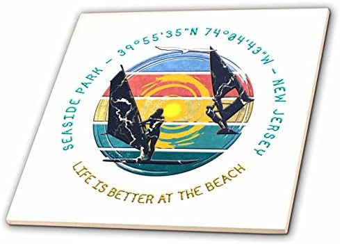 3drose sete presidentes Park, Monmouth County, Nova Jersey. Presente de praia de verão - azulejos