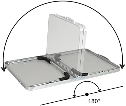 KFJBX portátil de mesa dobrável portátil Camping Picnic Aluminium Laptop Desk Computador Tabela de água Prova durável -Luz