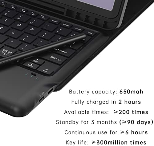 Domeun Galaxy Tab S8 Plus/ S7 Fe/ S7 Plus Caixa do teclado 7 Cores Litada de backlit, tipo C Recarregável e destacável teclado sem fio para Samsung Tab S8+ 2022/ S7 Fe 2021/ S7+ 2020 12,4 - preto