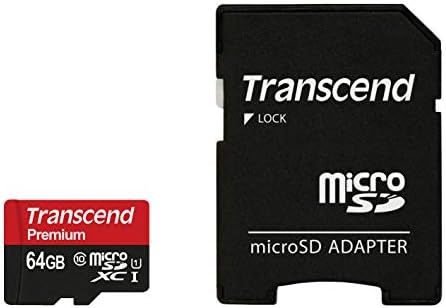 Transcend 64GB MicrosDXC Class10 UHS-1 Cartão de memória com adaptador 90 MB/s