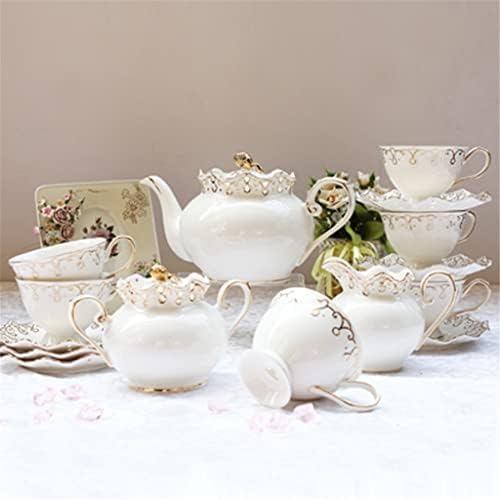HDRZR 15pcs Inglês Tea da tarde Conjunto de chá preto chá de chá de chá de chá para casa Bone China Chart Copo Conjunto