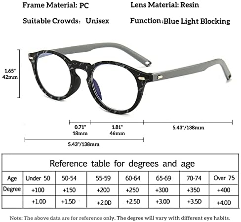 Zukky retro de leitura de óculos para homens anti -azul bloqueando os leitores com dobradiças flexíveis de mola óculos AM41