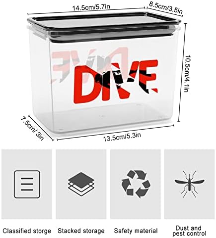 Caixa de armazenamento de mergulho Scuba Casistadores de recipientes de organizador de alimentos plásticos com tampa para cozinha