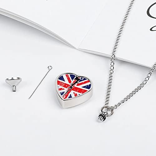 Bandeira do Reino Unido com uma rachadura no colar de urna de estimação do meio de animal de estimação Holdador de cinzas personalizado