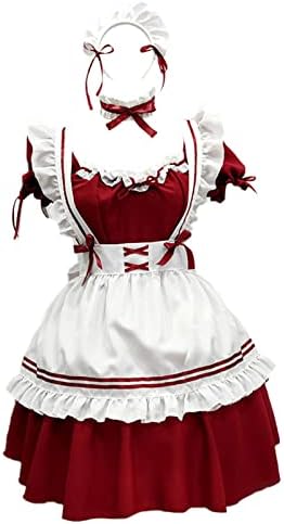 Oplxuo feminino doces mini vestidos roupas Halloween Kawaii Ruffle Party Dress French Lolita Maid Anime Cosplay Costumes