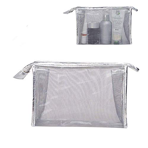 Bolsa cosmética Siyuxinyi - bolsa de armazenamento - bolsa de malha de nylon, bolsa de armazenamento cosmético com fechamento de zíper, malha de pvc reforçada transparente resistente à água - plástico - plástico - plástico -