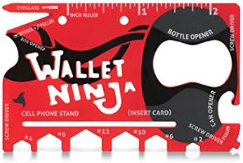 Edição limitada: Matte Red Wallet Ninja - 18 em 1 Multitool do tamanho de um cartão de crédito