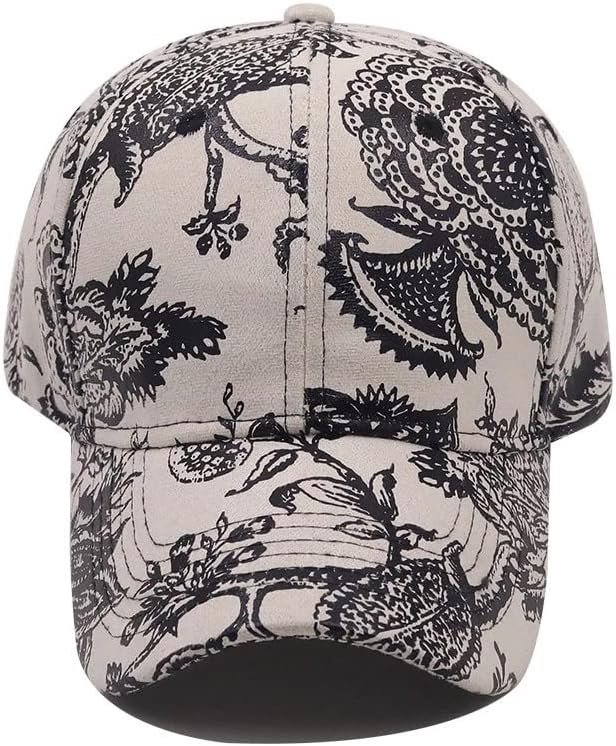 ZSEDP Spring e Summer Men's Baseball Cap Hat Floral Print Cotton Shade selvagem Casual masculino e feminino Chapéus