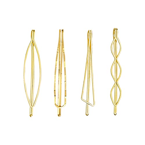 Yeepsys 4 peças clipes de cabelo de metal geométrico minimalista de cabelo de cabelo de cabelos de metal para mulheres acessórios