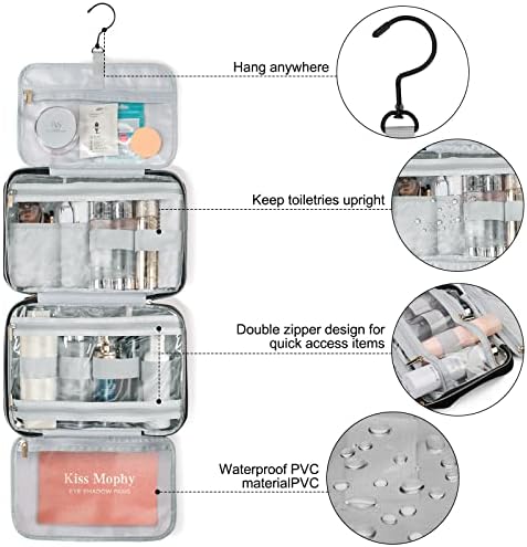 Bolsa de viagem de higieness Boomrich, organizador de estojo cosmético de maquiagem resistente à água com gancho de suspensão resistente para shampoo, recipiente, acessórios de viagem