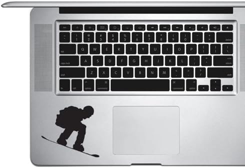 Truque de snowboard #5 - Mountain Downhill Competitive - Decalque de vinil preto de 3 para o pulso MacBook e outro laptop