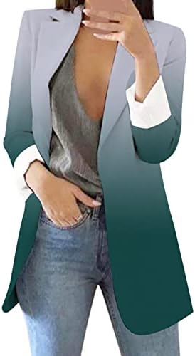 Jackets femininos e casacos cardigã impresso feminino terno formal de manga longa lapela de jaqueta de escritório