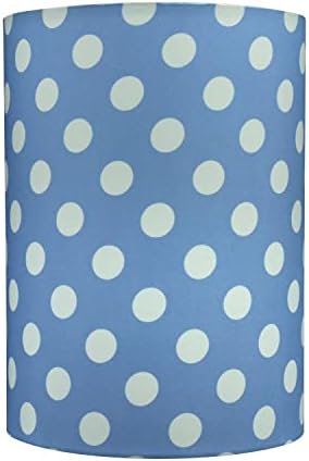 Aspen Creative 31296, tambor contemporânea de lâmpada de tambor, 8 top x 8 inferior x 11 altura, tecido azul com padrão de pontos