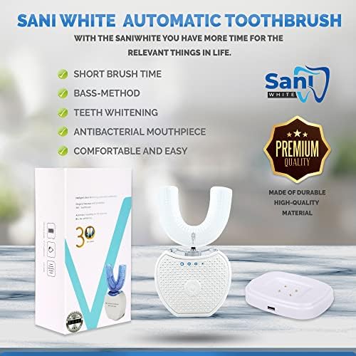 Pacote Sani White, Sani White Tonthers, Saniwhite, Sani White Dental Pack, escova de dentes de dentes em forma de U ultrassônica