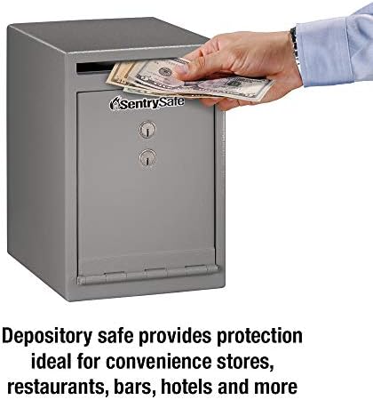 Sentysafe Depositor Seguro com bloqueio de chave dupla, slot de gota de aço seguro para escritórios e empresas, armazenar