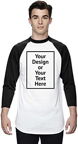 Estilos desajeitados camisa personalizada para homens raglan manga longa beisebol sua própria imagem Texto dianteiro/traseiro impressão