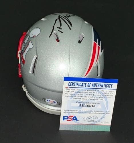 Julian Edelman assinou o Patriots Super Bowl Li 51 Campeões Mini Capacete PSA COA - Capacetes NFL autografados