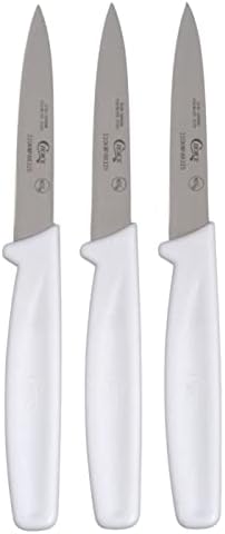 Conjunto de facas de combinação de combinação de 3 alça branca de 3,25 polegadas para lava -louças de lava -louças, fruta segura,