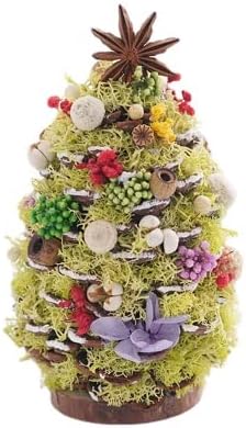 Pinheiro de pinho de Natal bolsa de material feita à mão, presente artesanal, bolsa de material de flores seco, presente decorativo de férias