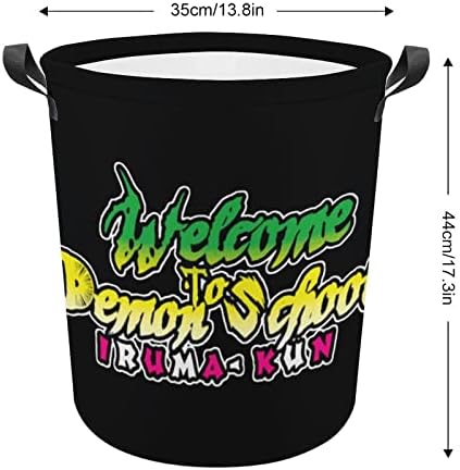 Bem -vindo à Demon School! Iruma-kun cesta de lavanderia dobrável Testal cesto lacar-se as cestas de roupas de roupas