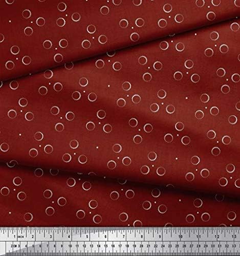 Soimoi Cotton Jersey Fabric Circle & Dots Print Fabric by the Yard 58 polegadas de largura