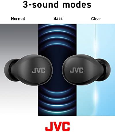 JVC compacto e leve mini -fones de ouvido sem fio verdadeiros, driver de bateria, som com um driver de ímã de neodímio,