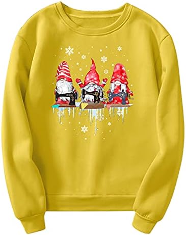 Moletom gráfico de manga longa solto de pullover de natal de Natal Crewneck Sweatshirt Mulheres Sweothirts Causal