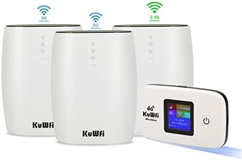 Pacote kuwfi de mercadorias 4G LTE Mobile WiFi Hotspot e Whole Home Mesh Wi-Fi System 3-Pack