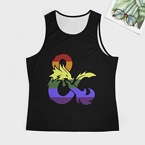 Dragons orgulho gay arco-íris bandeira masculina tanque muscular top completo t-shirt ginout ginásio camisetas sem mangas
