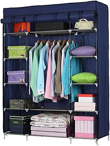 Organizador de armário livre de Knocbel Freesting 67 Rack de vestuário de roupas altas guarda-roupa portátil de capa portátil com prateleiras