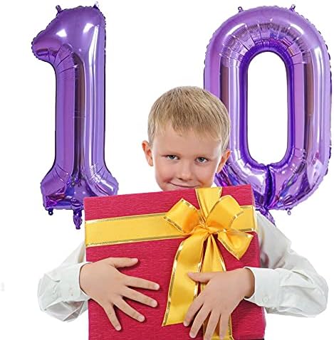 XIHUIMAY Número 10 Balões de balão digital 40 polegadas Alfabeto 10 Aniversário Balões Digit 10 Balões de hélio Big Ballons